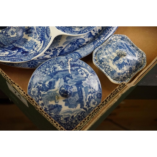 74 - Collection of Copeland Spode's Italian Blue and White Pattern ceramics, to include a pair of vases &... 