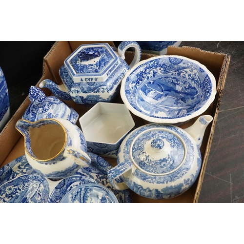 74 - Collection of Copeland Spode's Italian Blue and White Pattern ceramics, to include a pair of vases &... 