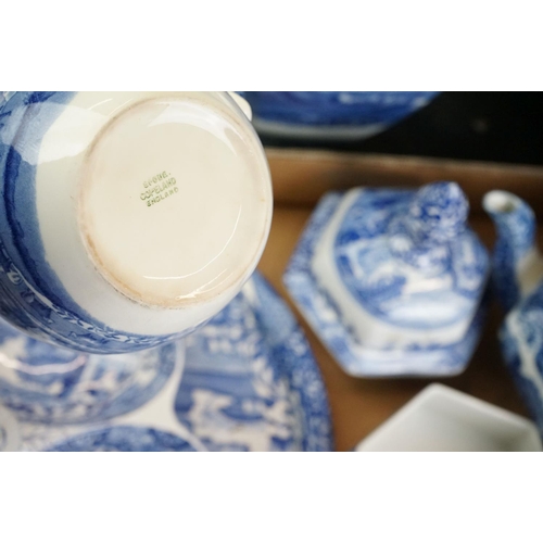 74 - Collection of Copeland Spode's Italian Blue and White Pattern ceramics, to include a pair of vases &... 