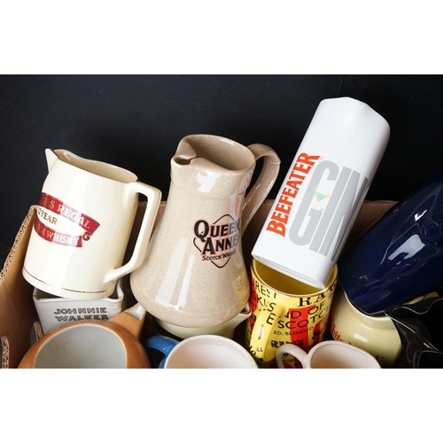 87 - Collection of 38 branded ceramic advertising water jugs to include many whisky examples, to include ... 