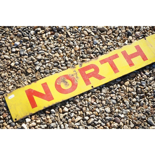 93 - North Wilts Herald newspaper enamel sign - local advertising interest, with red lettering on yellow ... 