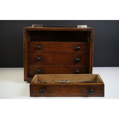 95 - Vintage oak tool chest