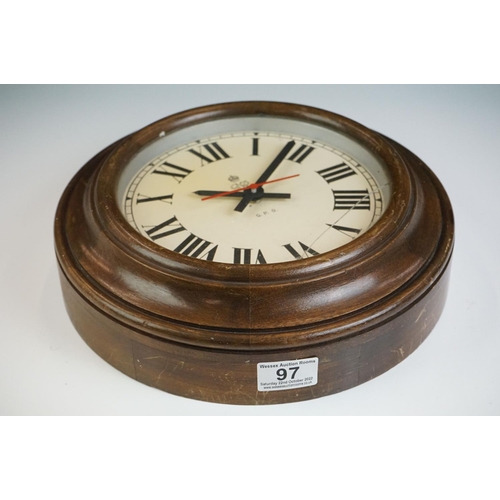 97 - Vintage GPO (General Post Office) oak cased clock