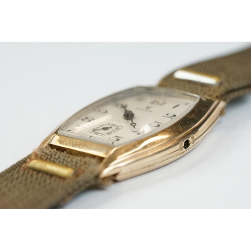 168 - A fully hallmarked 9ct gold cased gents watch with white dial marked Rolex.