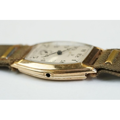 168 - A fully hallmarked 9ct gold cased gents watch with white dial marked Rolex.