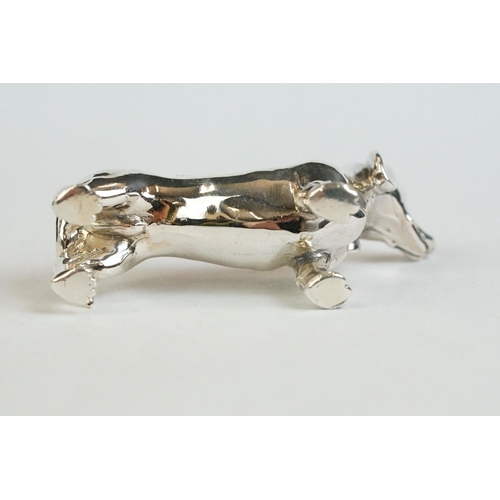 172 - A silver dachshund dog pin cushion