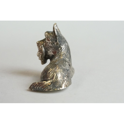 181 - A silver dog figure