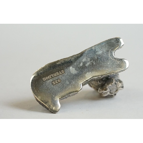 181 - A silver dog figure