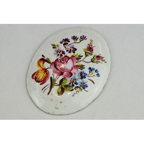 304 - Late 18th century enamel plaque, hand painted floral posey, length approx 4cm

Provenance: from the ... 