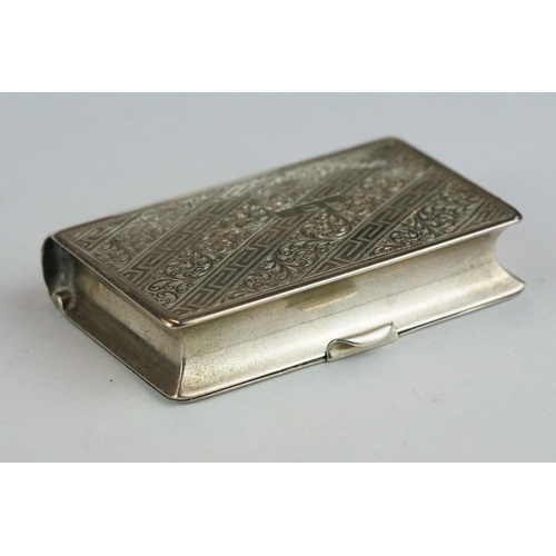 306 - Silver snuff box modelled as a book 