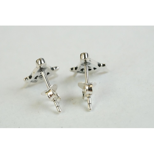 347 - A pair of silver stud masonic earrings