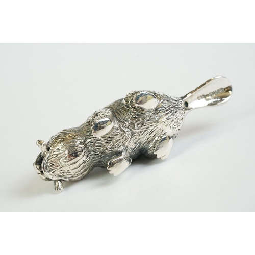 358 - A silver and beaver pincushion