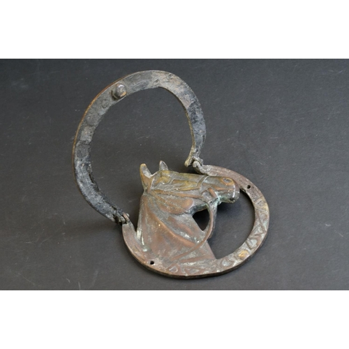 476 - Three 19th century Iron and Brass Door Knockers