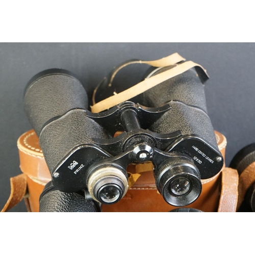 478 - Collection of eight binoculars, to include Tronic, Pathescope, leather-cased Prinz, GreenKat De Luxe... 