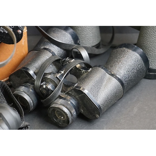 478 - Collection of eight binoculars, to include Tronic, Pathescope, leather-cased Prinz, GreenKat De Luxe... 