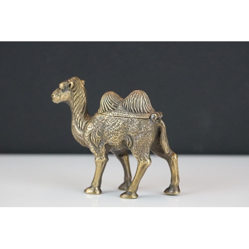 364 - A brass vesta case in the form of a camel