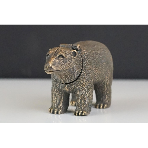 365 - A brass cased polar bear vesta case