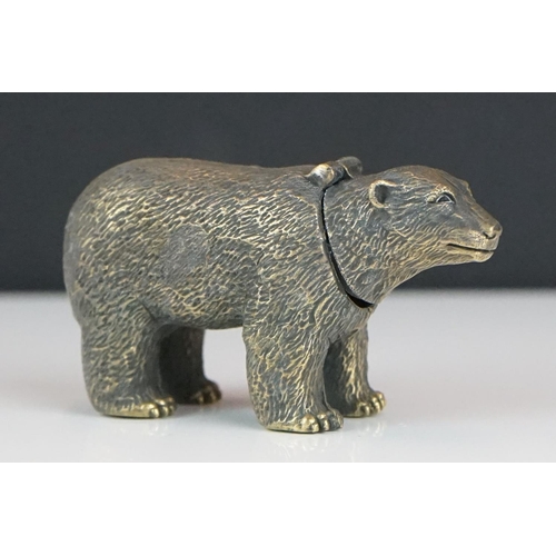 365 - A brass cased polar bear vesta case