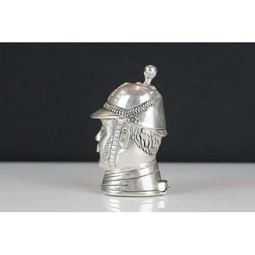 366 - A silver plated police mans hat vesta case