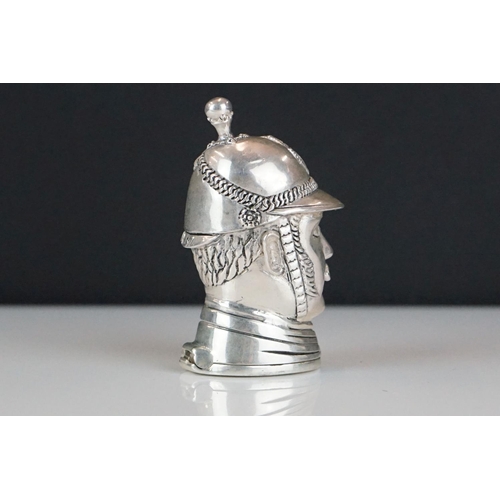 366 - A silver plated police mans hat vesta case