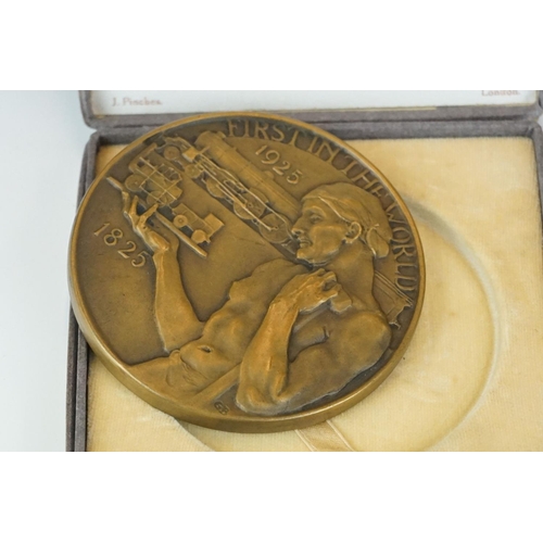 389 - A Cased Railway Centenary Medal 1825-1925.