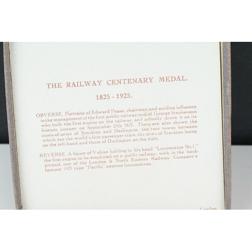 389 - A Cased Railway Centenary Medal 1825-1925.