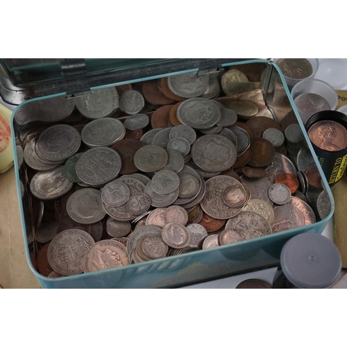 402 - A collection of mainly British pre decimal coins to include a good quantity of pre 1947 silver examp... 