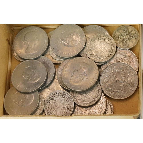 411 - A collection of mainly British pre decimal coins to include a good quantity of 1947 silver examples ... 