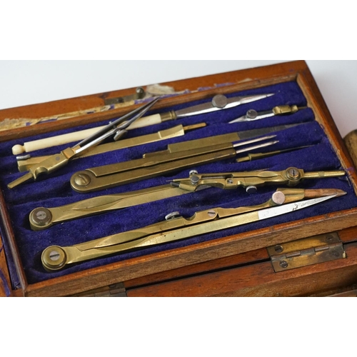 422 - Two early 20th century draughtsman's sets to include a wooden cased example.