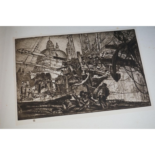 437 - Three Frank Brangwyn (1867-1956) hardback books containing many black & white plates depicting his e... 