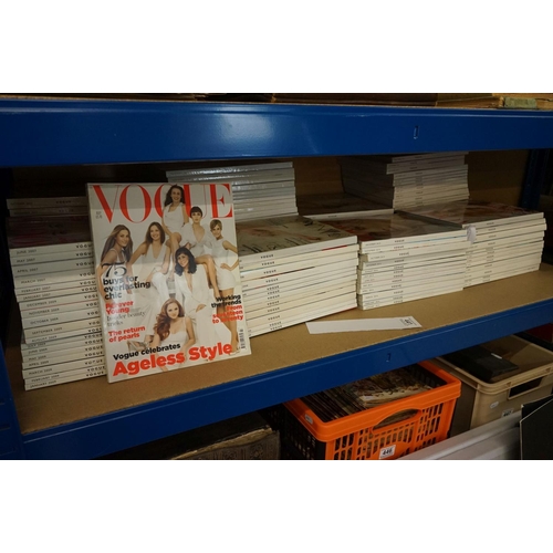 441 - Large collection of Vogue fashion magazines, a complete run of every month from January 2005 to Dece... 