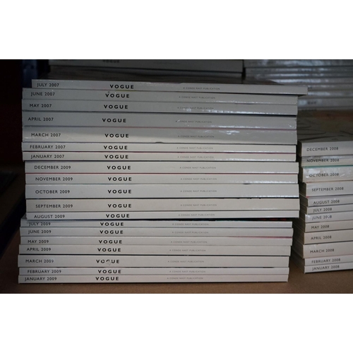 441 - Large collection of Vogue fashion magazines, a complete run of every month from January 2005 to Dece... 