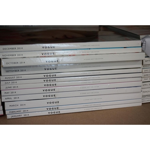 441 - Large collection of Vogue fashion magazines, a complete run of every month from January 2005 to Dece... 