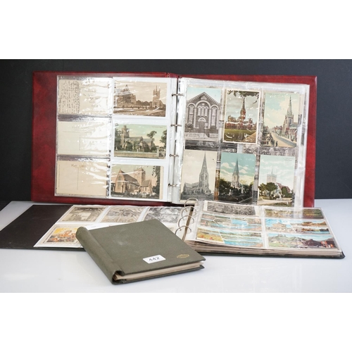 442 - Collection of postcards contained within two albums, spanning the 20th Century, mainly depicting bui... 