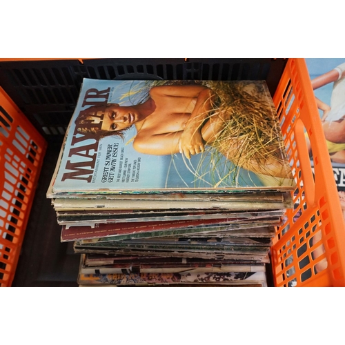 446 - Glamour magazines, Mayfair and Penthouse, mainly from the 1970s, c.40 issues