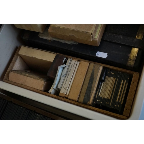 447 - Collection of magic lantern glass slides contained within various boxes, to include a quantity of Ti... 