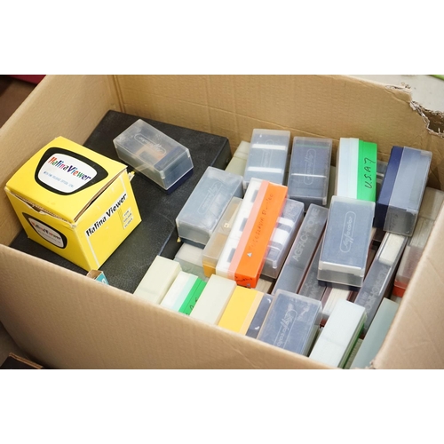 449 - Extensive collection of 35mm colour slides contained within a large number of containers, features s... 