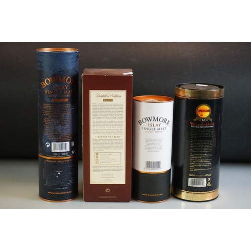 464 - Three Boxed Bottles of Single Malt Scotch Whisky, to include Bowmore Islay Tempest Small Batch Relea... 