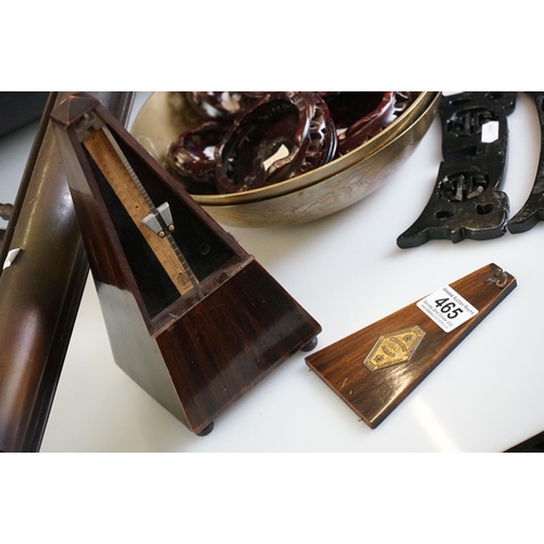 465 - Mixed collectables to include a rosewood ' Metronome De Maelzel ' of pyramidal form, a mid 20th cent... 