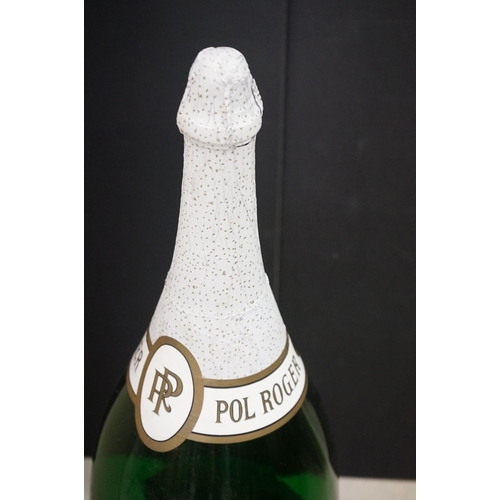 473A - Boxed ' Pol Roger & Co ' Champagne oversized 12L advertising bottle, empty green glass bottle with l... 