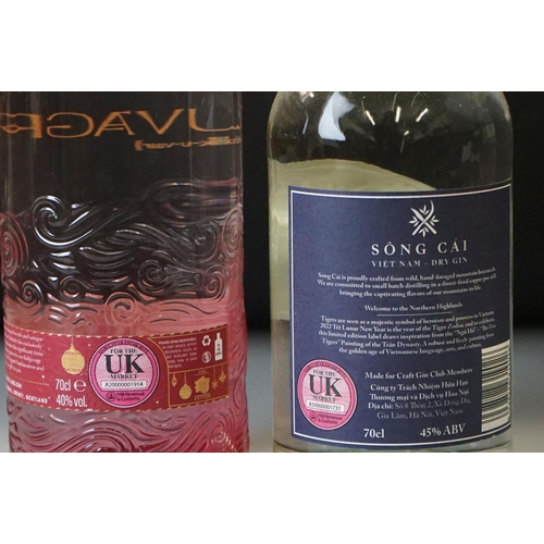 503 - Gin - Five 70cl Bottles to include City of London Distillery Brazilian Lime Gin 40.3% Vol, 2 x Kirkj... 