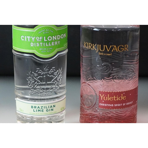 503 - Gin - Five 70cl Bottles to include City of London Distillery Brazilian Lime Gin 40.3% Vol, 2 x Kirkj... 