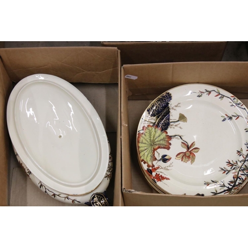 84 - Extensive 19th Century George Jones & Sons ' Lilium ' pattern dinner service, to include 4 oval meat... 