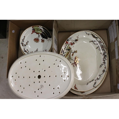 84 - Extensive 19th Century George Jones & Sons ' Lilium ' pattern dinner service, to include 4 oval meat... 