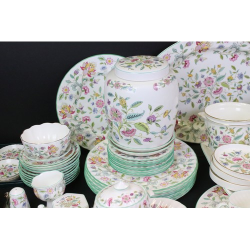 73 - Extensive collection of Minton ' Haddon Hall ' pattern ceramics, over 130 pieces, to include tea and... 