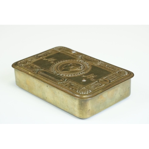 2 - A British World War One Christmas 1914 Princess Mary Brass Gift Tin.