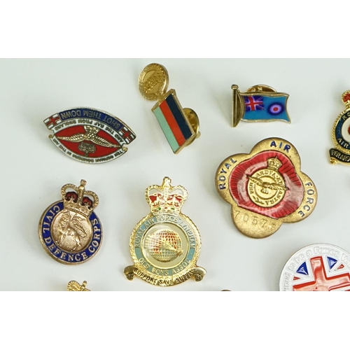 21 - A Collection Of Approx Twenty Military Badges To Include Royal Air Force, Help For Heroes, A.R.P. An... 