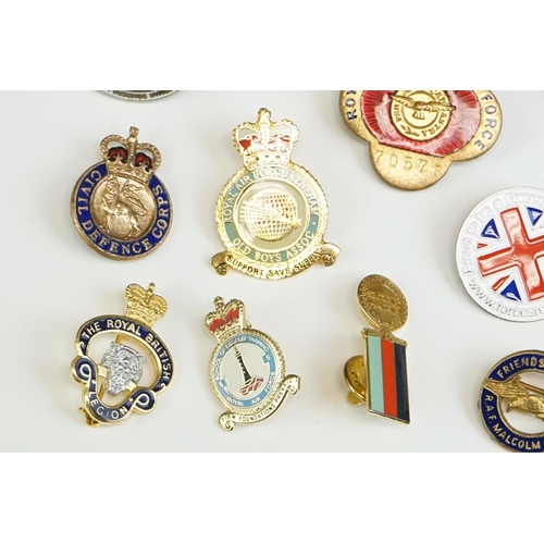 21 - A Collection Of Approx Twenty Military Badges To Include Royal Air Force, Help For Heroes, A.R.P. An... 