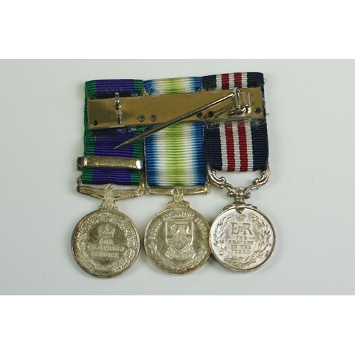 22 - A British Military Miniature Medal Trio To Include The Military Medal (For Bravery In The Field), Th... 