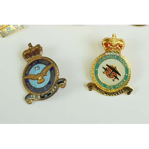 25 - A Collection Of Ten Royal Air Force / RAF Badges To Include Squadron Badges.